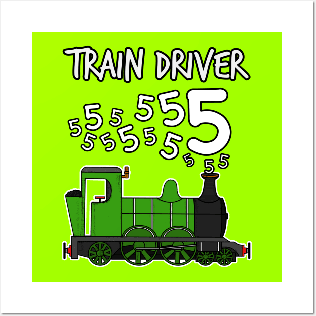 Train Driver 5 Year Old Kids Steam Engine Wall Art by doodlerob